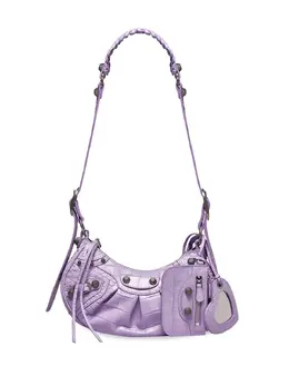 Balenciaga: Серебристая сумка  Le Cagole