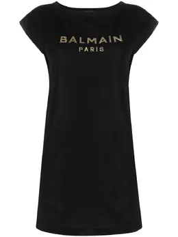 Balmain: Платье с принтом