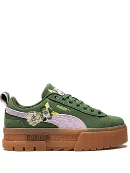 PUMA: Зелёные кроссовки  Mayze
