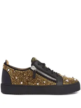 Giuseppe Zanotti: Чёрные кроссовки  Frankie