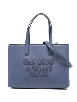 Emporio Armani: Голубая сумка-шоппер