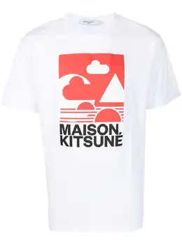 Maison Kitsuné: Футболка с принтом