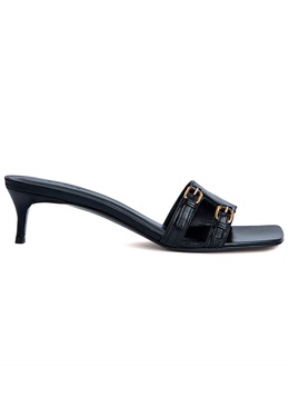 By Far Woman Mei Pvc trimmed And Leather Mules Black Size 36