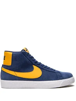 Nike: Голубые кроссовки SB Zoom Blazer Mid