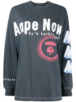 AAPE BY *A BATHING APE®: Голубая футболка