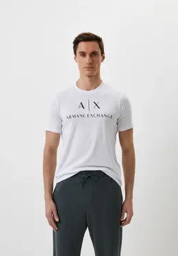 Armani Exchange: Белая футболка 