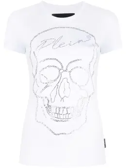 Philipp Plein: Белая футболка  Skull