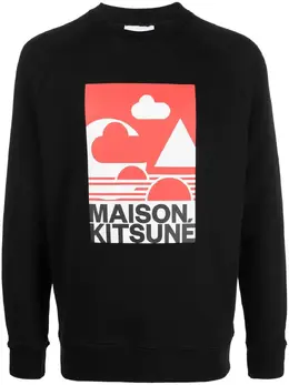 Maison Kitsuné: Свитшот с принтом 