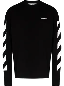 Off-White: Хлопковая футболка Diag Stripe