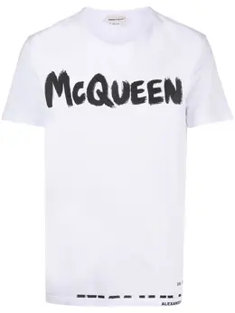 Alexander McQueen: Хлопковая футболка  McQueen Graffiti