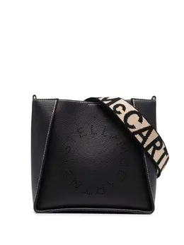 Stella McCartney: Чёрная сумка через плечо  Stella Logo