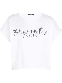 Balmain: Футболка с принтом 