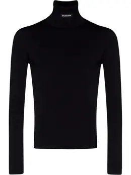 Balenciaga: Чёрный свитер 