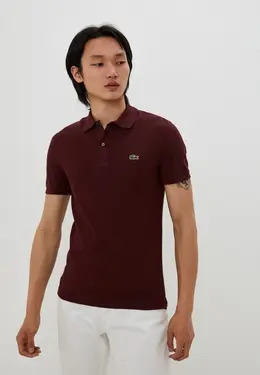 Lacoste: Бордовое поло 