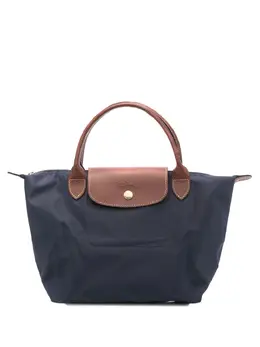 Longchamp: Синяя сумка-шоппер  Le Pliage