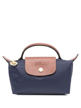 Longchamp: Синяя сумка  Le Pliage