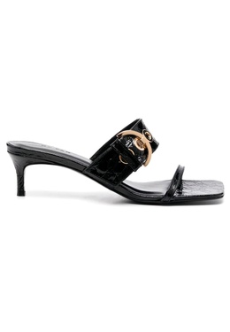 By Far Woman Mei Pvc trimmed And Leather Mules Black Size 36