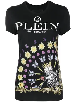 Philipp Plein: Футболка  Skeleton с принтом