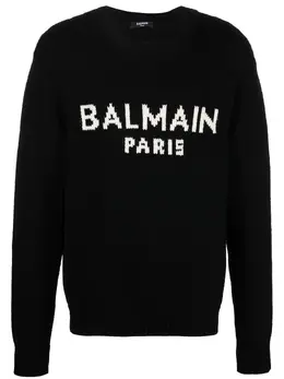 Balmain: Чёрный свитер