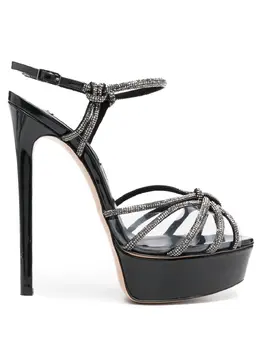 Casadei: Чёрные сандалии  Flora