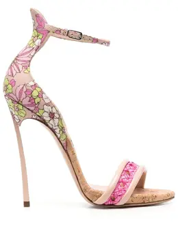 Casadei: Бежевые сандалии Floral