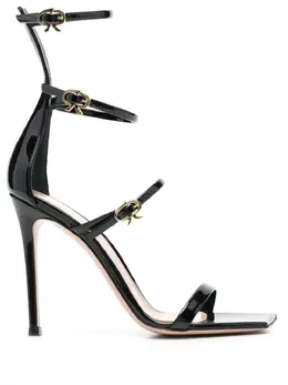 Gianvito Rossi: Чёрные сандалии  Ribbon
