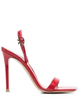 Gianvito Rossi: Красные сандалии  Ribbon