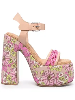 Casadei: Розовые сандалии Floral