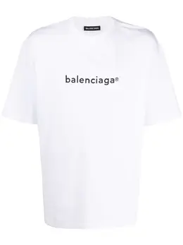 Balenciaga: Футболка Crew с принтом