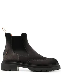 Santoni: Тёмные ботинки 