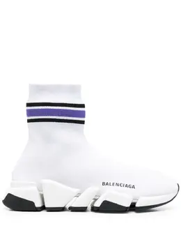 Balenciaga: Белые кроссовки Speed.2