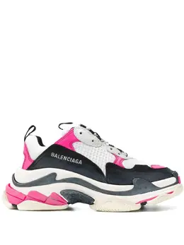 Balenciaga: Розовые кроссовки Triple S