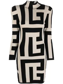 Balmain: Платье с принтом 
