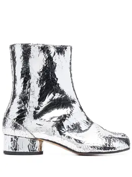 Maison Margiela: Серебристые ботинки  Tabi