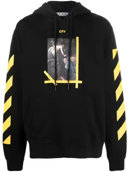 Off-White: Толстовка Diag Stripe с принтом