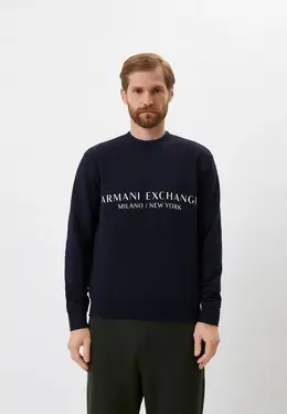 Armani Exchange: Синий свитшот