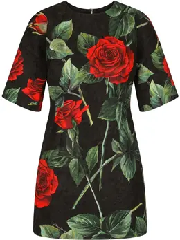 Dolce & Gabbana: Платье  Rose с принтом