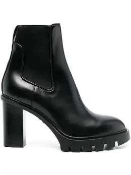 Santoni: Чёрные ботинки 