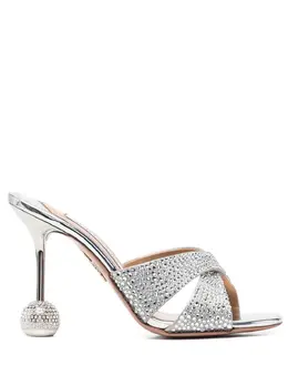 Aquazzura: Серебристые сандалии 