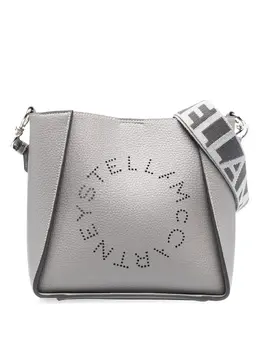 Stella McCartney: Серебристая сумка  Stella Logo