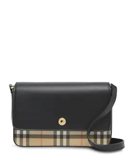 Burberry: Бежевая сумка через плечо Vintage Check