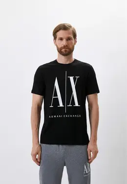 Armani Exchange: Чёрная футболка 