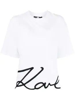 Karl Lagerfeld: Белая футболка  Signature