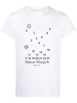 Maison Margiela: Хлопковая футболка  Numbers