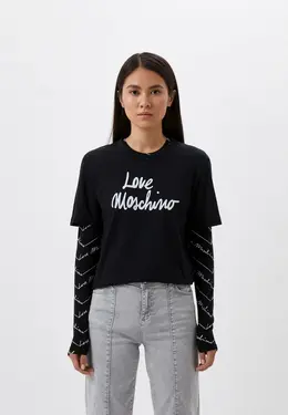 Love Moschino: Чёрная футболка 