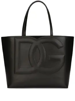 Dolce & Gabbana: Чёрная сумка-шоппер  DG