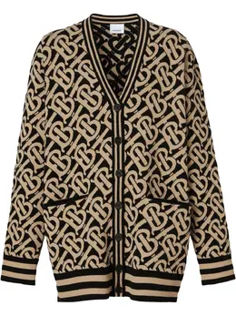 Burberry: Жаккардовый кардиган Monogram