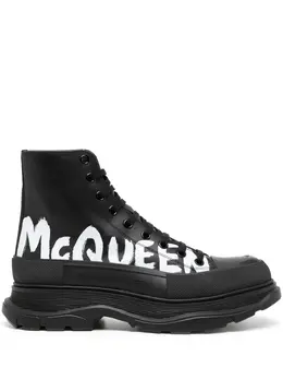 Alexander McQueen: Чёрные кроссовки  Tread Slick