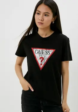 Guess Jeans: Чёрная футболка 