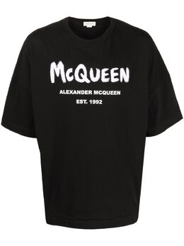 Alexander McQueen: Хлопковая футболка McQueen Graffiti